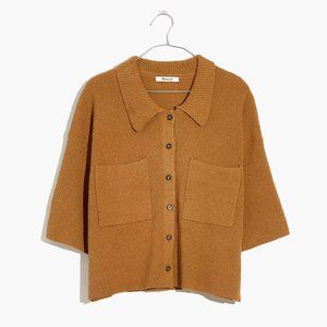 Madewell Holmden Button-Front Polo Sweater, Size S